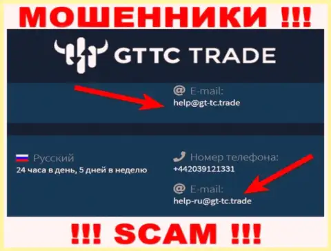 GT-TC Trade - это МОШЕННИКИ !!! Данный электронный адрес приведен на их официальном сайте