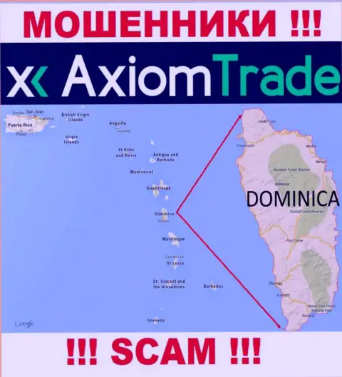 У себя на онлайн-ресурсе Axiom-Trade Pro написали, что зарегистрированы они на территории - Commonwealth of Dominica