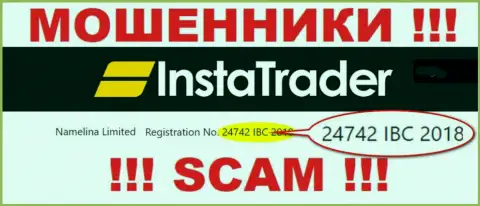 Регистрационный номер организации InstaTrader - 24742 IBC 2018