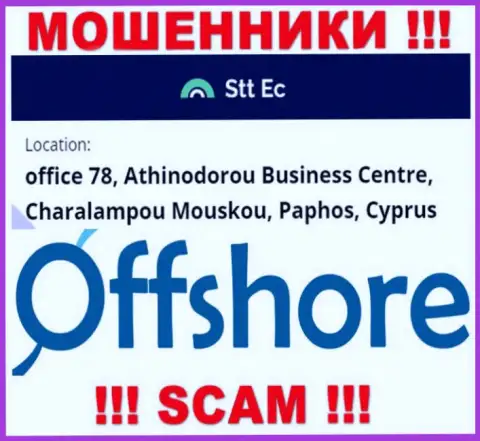 Довольно опасно совместно работать, с такими ворюгами, как СТТЕС, т.к. засели они в офшоре - office 78, Athinodorou Business Centre, Charalampou Mouskou, Paphos, Cyprus