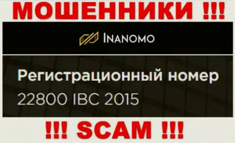 Регистрационный номер конторы Инаномо Финанс Лтд - 22800 IBC 2015