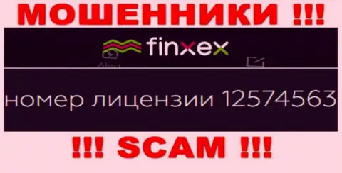 Finxex прячут свою жульническую суть, размещая у себя на сайте лицензионный документ