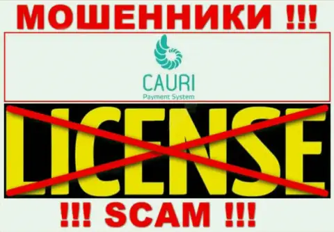Мошенники Cauri промышляют противозаконно, т.к. у них нет лицензии !!!