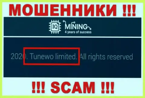 Мошенники АйКью Майнинг сообщают, что именно Tunewo Limited владеет их разводняком