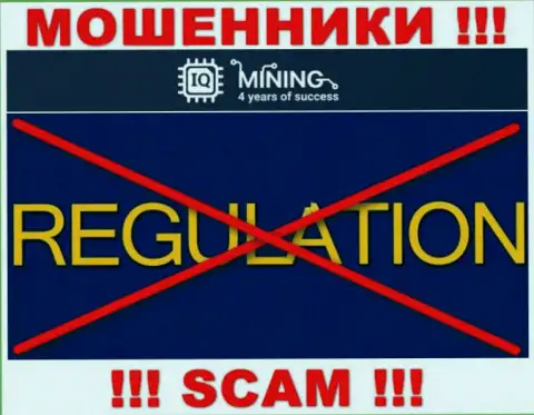 Информацию о регуляторе компании IQ Mining не разыскать ни на их сервисе, ни в глобальной интернет сети