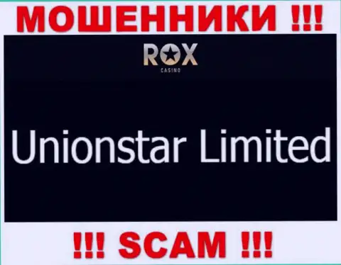 Вот кто управляет конторой RoxCasino это Unionstar Limited