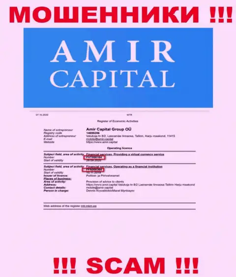 Амир Капитал размещают на сайте лицензию на осуществление деятельности, невзирая на этот факт цинично сливают клиентов
