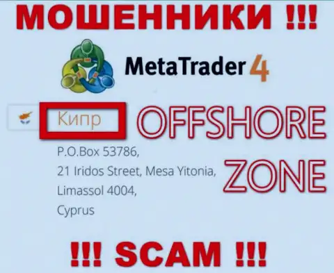Организация MT4 зарегистрирована довольно-таки далеко от клиентов на территории Cyprus