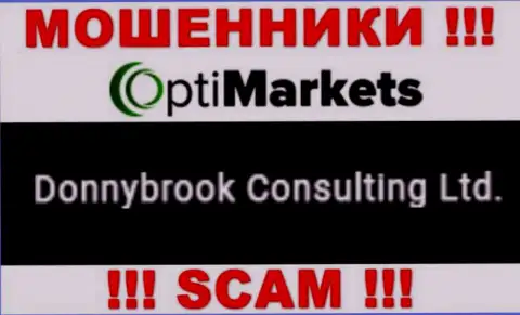 Обманщики OptiMarket сообщили, что Donnybrook Consulting Ltd руководит их лохотронным проектом