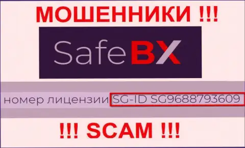 SafeBX Com, запудривая мозги доверчивым клиентам, опубликовали у себя на сайте номер их лицензии