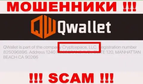 На официальном web-портале QWallet отмечено, что этой конторой руководит Cryptospace LLC