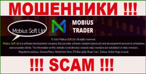 Юридическое лицо Mobius Trader - это Мобиус Софт Лтд, такую инфу показали мошенники на своем информационном портале