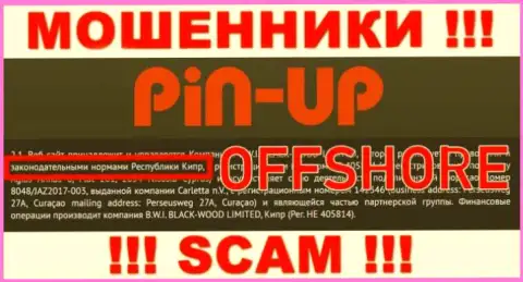 Разводилы Pin-Up Casino базируются на территории - Cyprus, чтоб скрыться от ответственности - МОШЕННИКИ