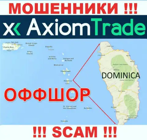AxiomTrade намеренно скрываются в офшоре на территории Commonwealth of Dominica, internet-мошенники