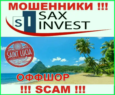 Поскольку Сакс Инвест находятся на территории Saint Lucia, украденные вложенные средства от них не забрать