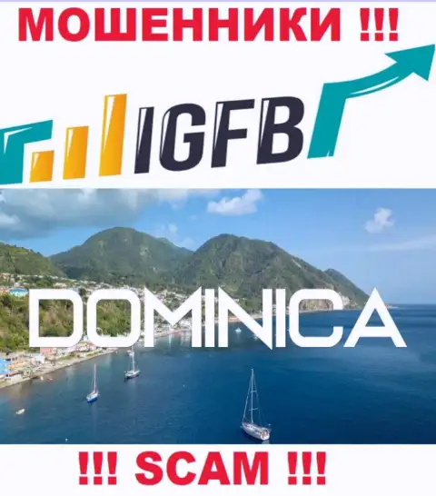 На веб-ресурсе IGFB One указано, что они расположились в офшоре на территории Commonwealth of Dominica