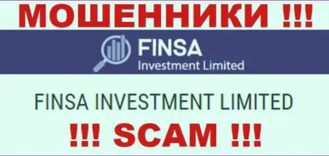 Finsa Investment Limited - юридическое лицо internet-мошенников организация Finsa Investment Limited
