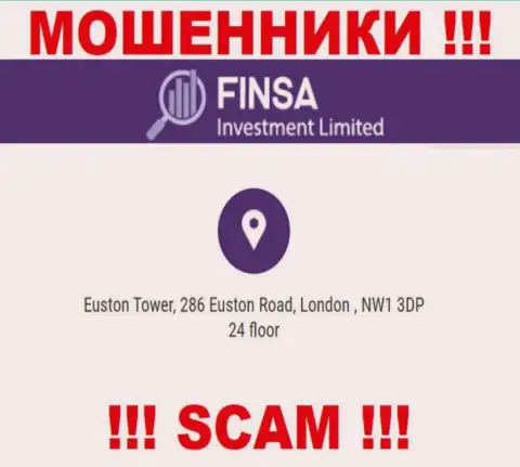 Избегайте работы с компанией Финса - данные internet мошенники показали липовый официальный адрес