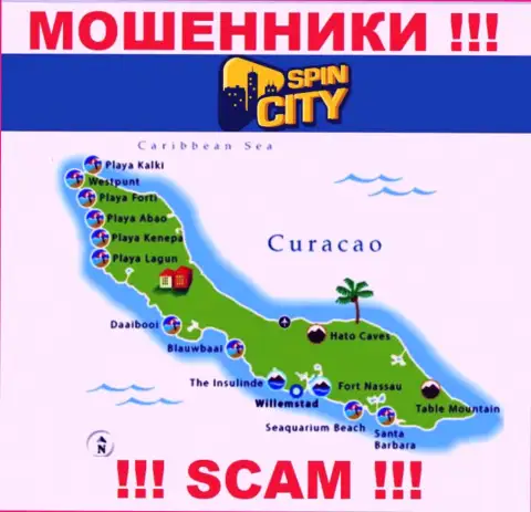 Юридическое место регистрации Казино Спин Сити на территории - Curacao
