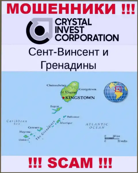 St. Vincent and the Grenadines - это официальное место регистрации компании Crystal Invest Corporation