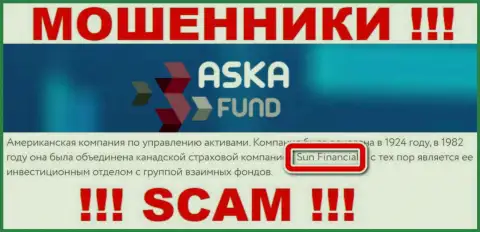 Sun Financial владеющее организацией AskaFund