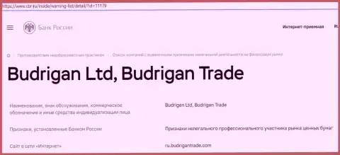 Жулики Budrigan Ltd загремели в черный список ЦБ России
