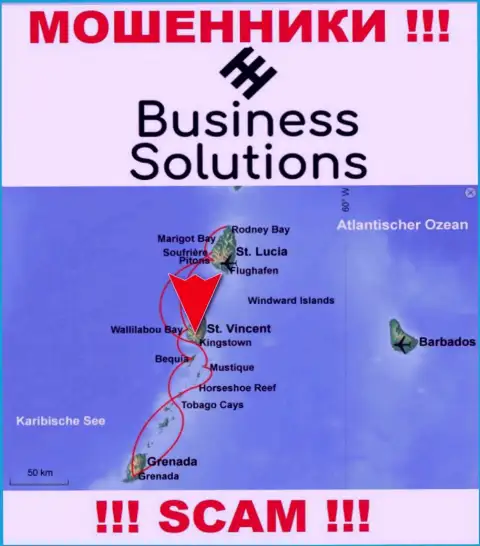 Бизнес Солюшнс намеренно базируются в офшоре на территории Kingstown St Vincent & the Grenadines - это МОШЕННИКИ !!!