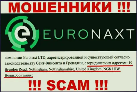 Юридический адрес организации EuroNax у нее на веб-сайте фиктивный - это СТОПУДОВО МОШЕННИКИ !!!