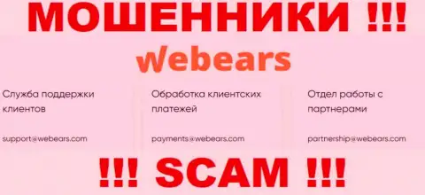 Не советуем связываться через электронный адрес с организацией Вебеарс - это МОШЕННИКИ !!!