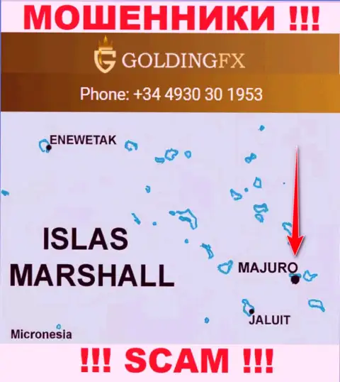 С интернет-обманщиком ГолдингФХ Инвест Лтд не советуем совместно работать, ведь они зарегистрированы в оффшоре: Majuro, Marshall Islands