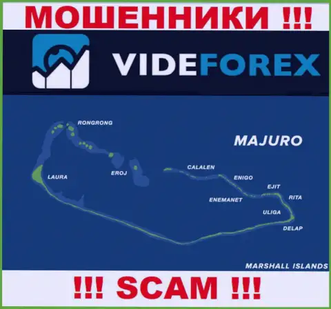 Организация VideForex Com имеет регистрацию довольно-таки далеко от клиентов на территории Majuro, Marshall Islands