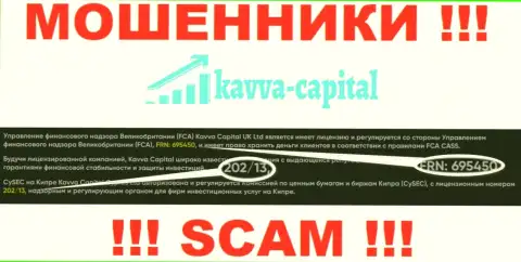 Вы не сможете вывести средства из конторы KavvaCapital, даже узнав их лицензию на осуществление деятельности с официального интернет-портала
