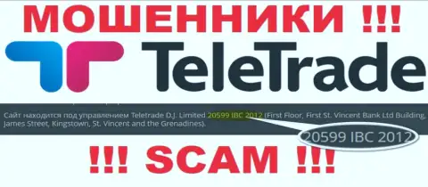Номер регистрации интернет мошенников TeleTrade Ru (20599 IBC 2012) не гарантирует их добросовестность