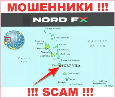 Nord FX указали на своем сайте свое место регистрации - на территории Vanuatu