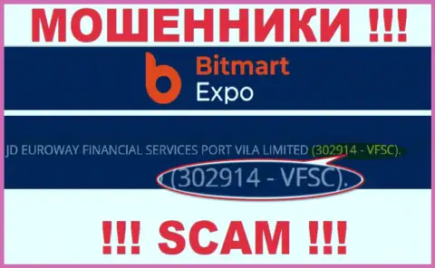 302914 - VFSC - это регистрационный номер Bitmart Expo, который предоставлен на официальном web-сайте организации