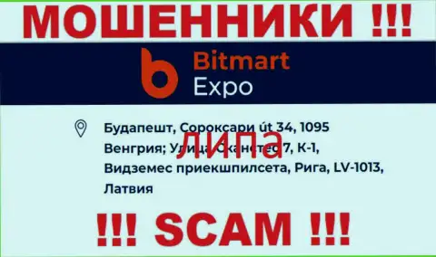 Юридический адрес регистрации конторы Bitmart Expo фейковый - связываться с ней не нужно
