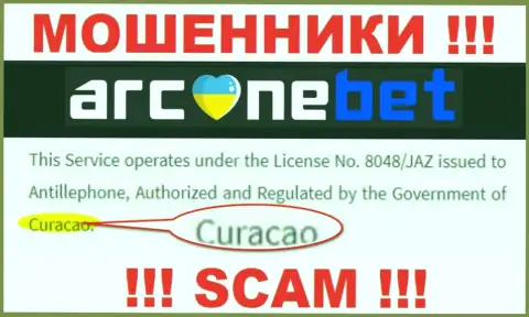 Аркане Бет это интернет мошенники, их место регистрации на территории Curaçao