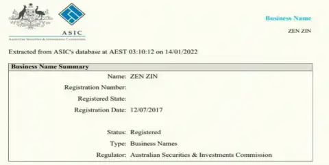 Регистрация биржевой компании Zinnera финансовым регулятором Австралии