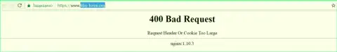 Официальный web-портал forex компании FIBO-forex Org несколько дней недоступен и показывает - 400 Bad Request